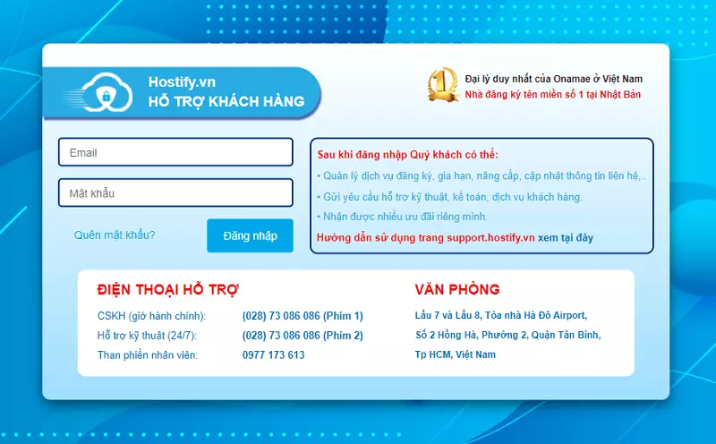 Hướng dẫn sử dụng trang support