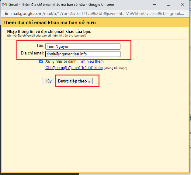 Gửi nhận Email-server từ Google mail