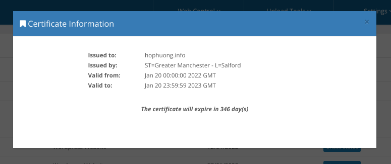 Hướng dẫn cài SSL lên web bên hosting Hostify