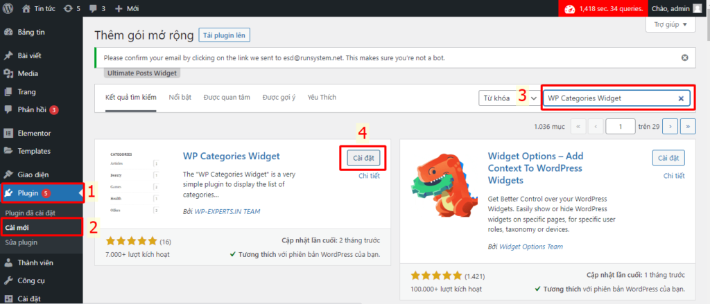 Hướng dẫn sử dụng plugin WP Categories Widget để hiển thị danh sách các danh mục