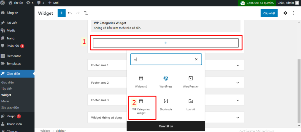 Hướng dẫn sử dụng plugin WP Categories Widget để hiển thị danh sách các danh mục