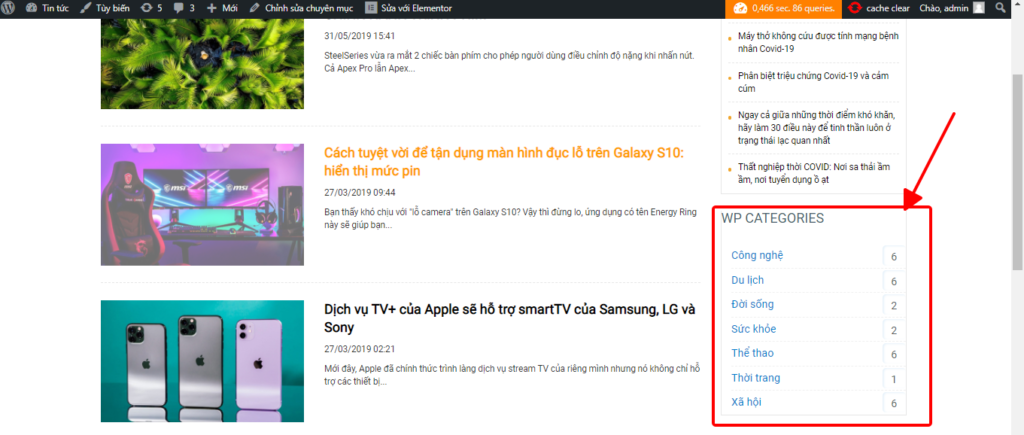 Hướng dẫn sử dụng plugin WP Categories Widget để hiển thị danh sách các danh mục