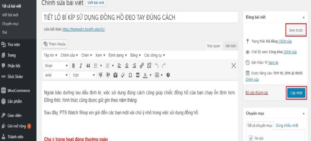 Hướng dẫn sử dụng theme001
