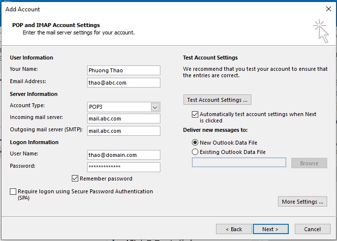 Hướng dẫn thêm địa chỉ Email vào phần mềm Microsoft Outlook