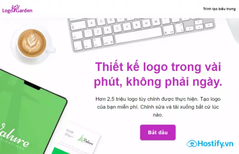 Trang web tạo logo trực tuyến miễn phí - Logo Garden