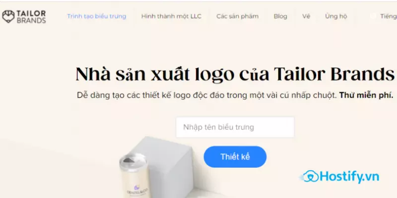 Trang web tạo logo trực tuyến miễn phí - Tailor Brands