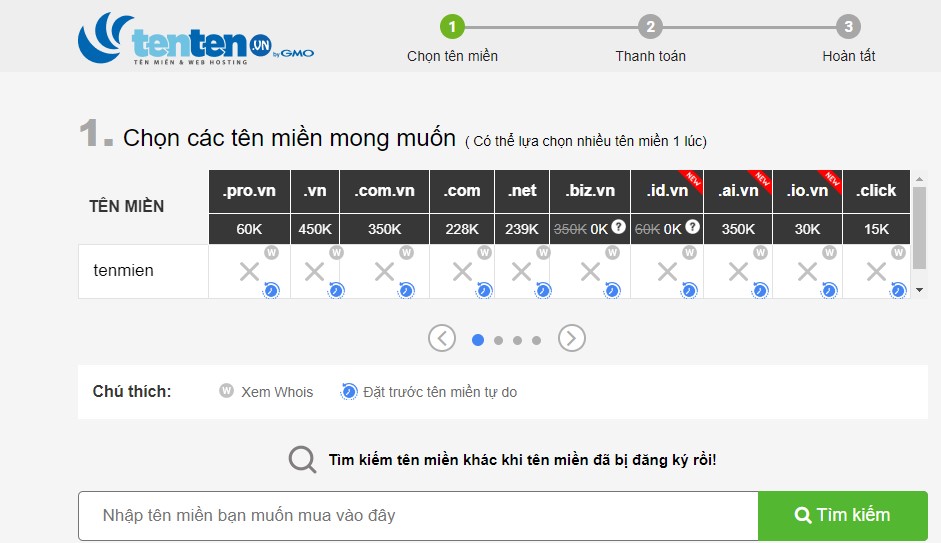Hướng dẫn đăng ký tên miền .pro tại Tenten.vn