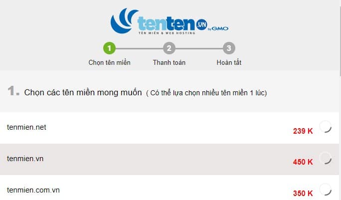 Hướng dẫn mua tên miền .net miễn phí tại Tenten.vn