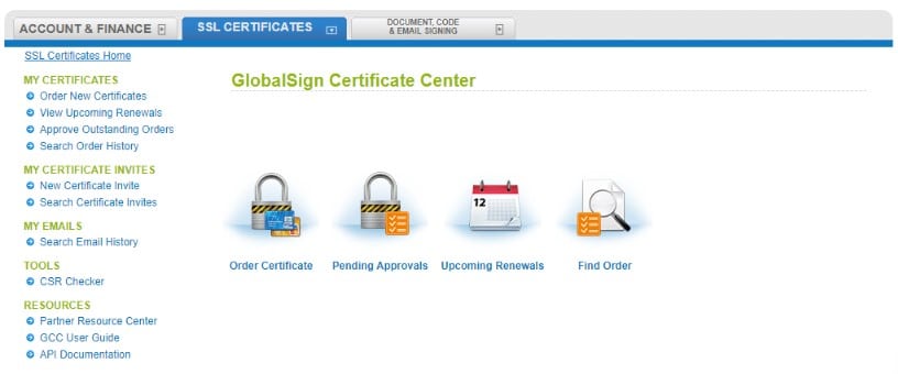 Truy cập tài khoản quản lý SSL