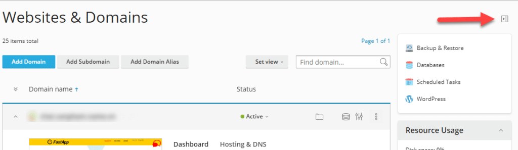 Mở công cụ Quản lý Database