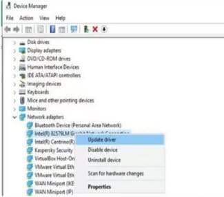 Cập nhập driver mạng khắc phục lỗi DNS